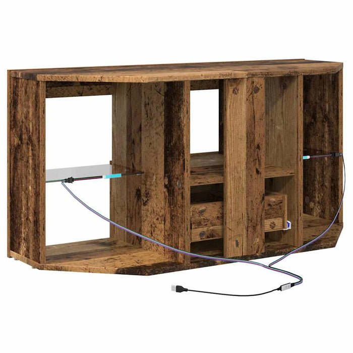 Șifonier LED pentru TV colțar 100 x 40 x 50 cm Lemn vechi WALTI