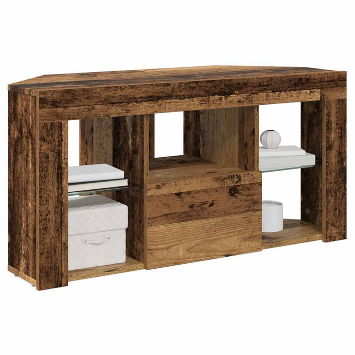 Șifonier LED pentru TV colțar 100 x 40 x 50 cm Lemn vechi WALTI