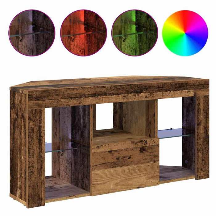 Șifonier LED pentru TV colțar 100 x 40 x 50 cm Lemn vechi WALTI