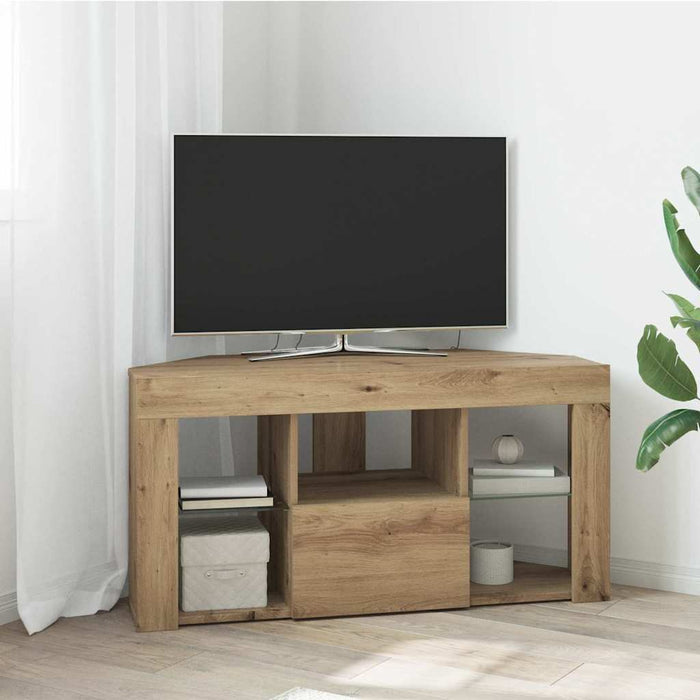 Șifonier LED pentru TV colțar 100 x 40 x 50 cm Stejar Artizanal WALTI