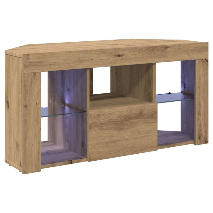 Șifonier LED pentru TV colțar 100 x 40 x 50 cm Stejar Artizanal WALTI