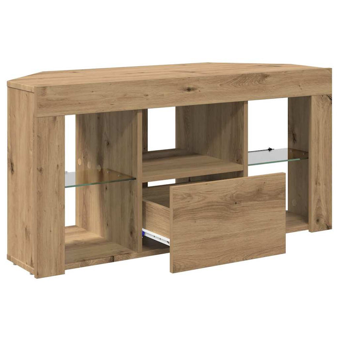 Șifonier LED pentru TV colțar 100 x 40 x 50 cm Stejar Artizanal WALTI