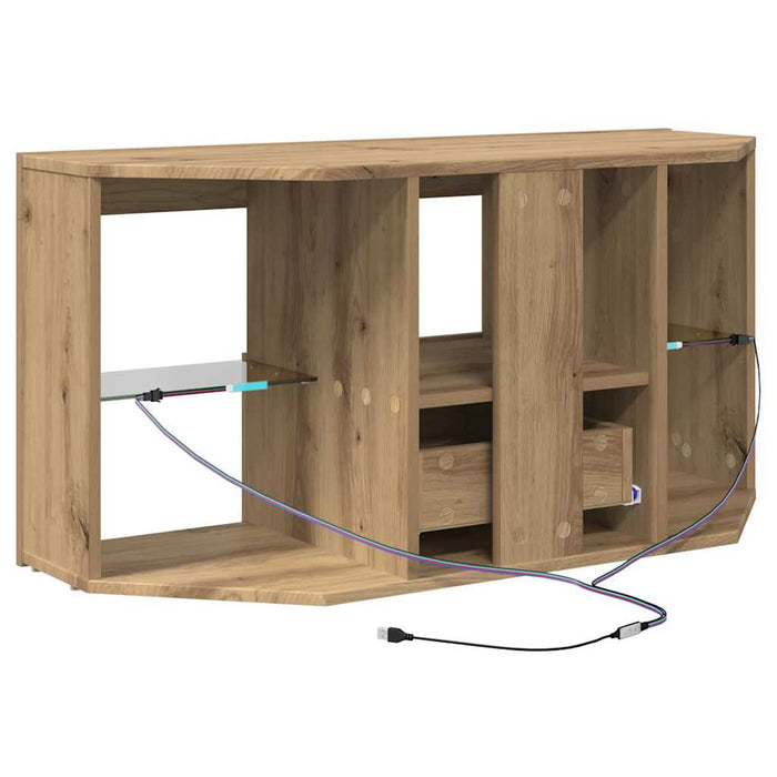 Șifonier LED pentru TV colțar 100 x 40 x 50 cm Stejar Artizanal WALTI