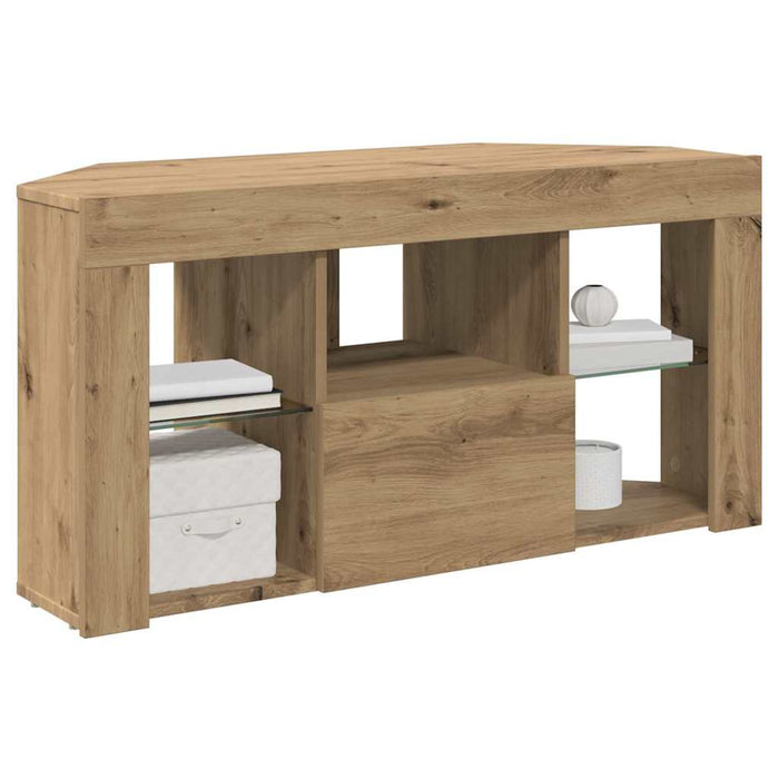 Șifonier LED pentru TV colțar 100 x 40 x 50 cm Stejar Artizanal WALTI