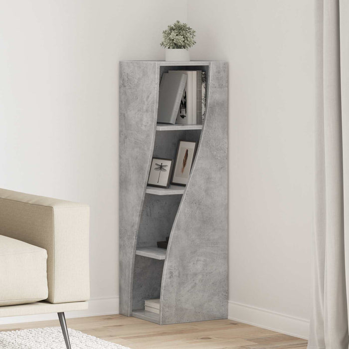 Dulap de colț Gri din beton 32x32x102cm Lemn compozit WALTI