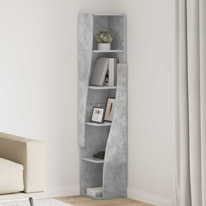 Dulap de colț 27,5x27x140cm Lemn prelucrat Gri din beton WALTI