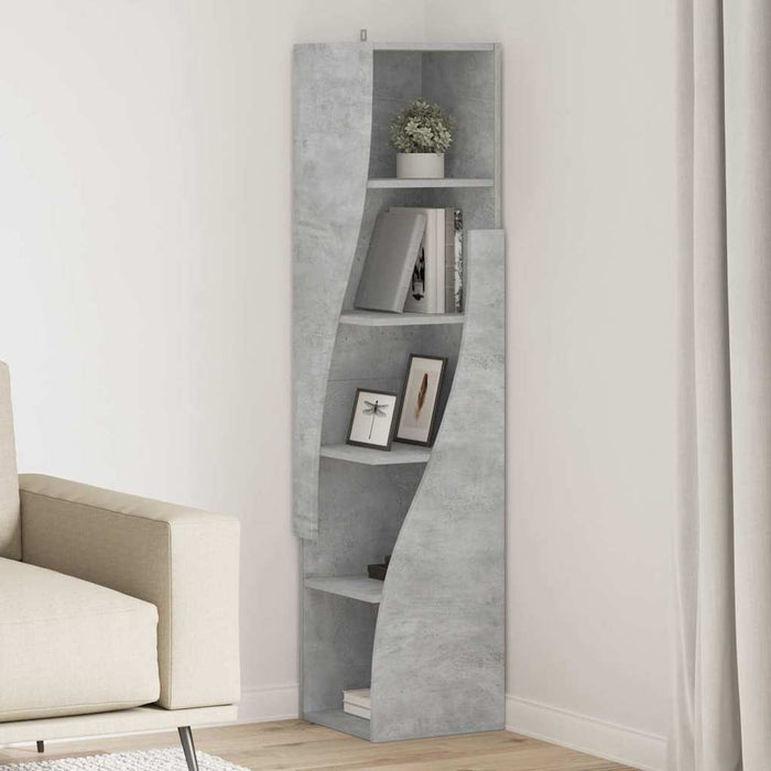 Dulap de colț Gri din beton 32x32x140cm Lemn compozit - WALTI WALTI