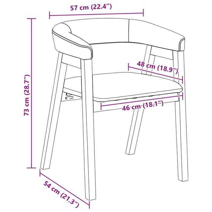 Scaune de dining 2 pcs Alb 54 x 57 x 73 cm - WALTI WALTI