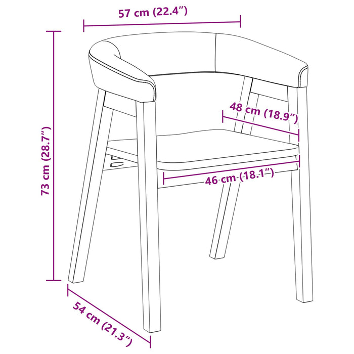 Scaune de dining 2 pcs Alb 54 x 57 x 73 cm - WALTI WALTI