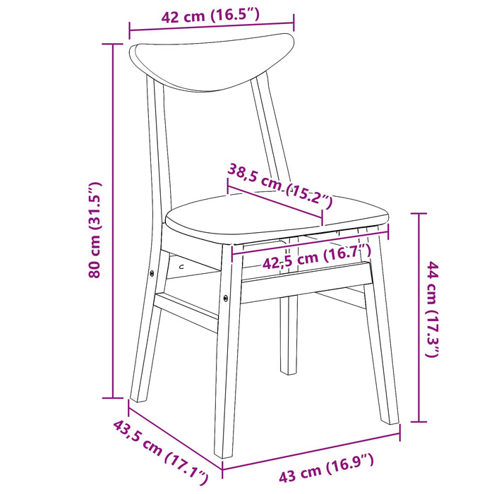 Scaune de dining 2 pcs Alb 42 x 47.5 x 81 cm - WALTI WALTI