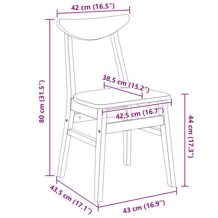 Scaune de dining 2 pcs Alb 42 x 47.5 x 81 cm - WALTI WALTI