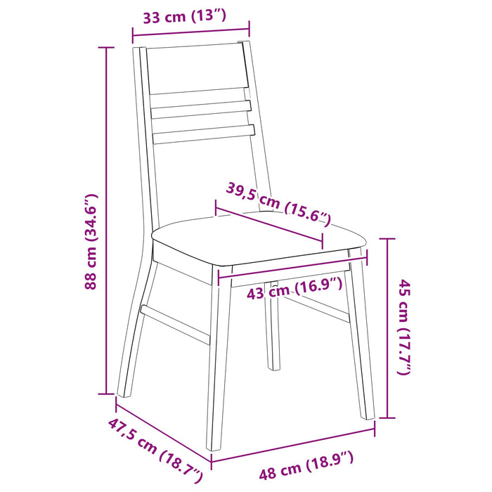 Scaune de dining 2 pcs Maro deschis 43 x 54 x 89 cm - WALTI WALTI