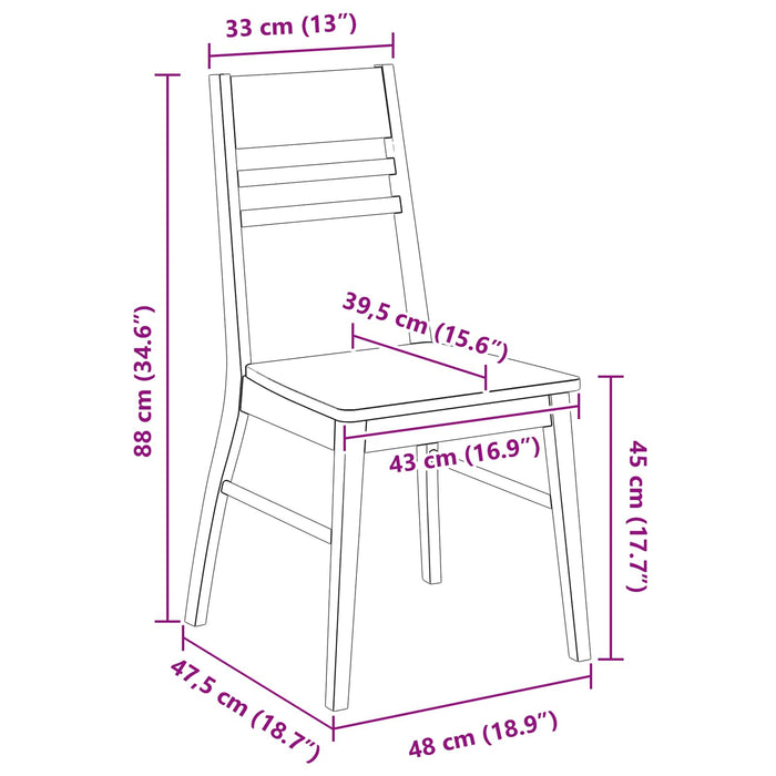 Scaune de dining 2 pcs Alb 43 x 54 x 89 cm - WALTI WALTI