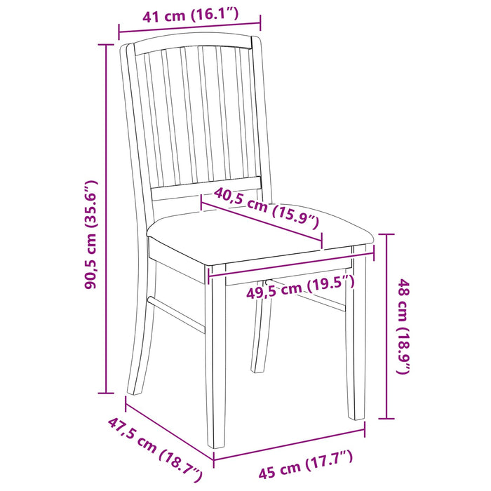 Scaune de dining 2 pcs Maro deschis 50 x 52,5 x 91 cm - WALTI WALTI