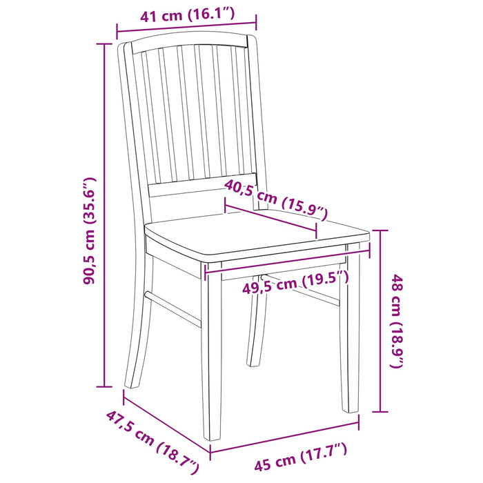 Scaune de dining 2 pcs Alb 50 x 52,5 x 91 cm - WALTI WALTI