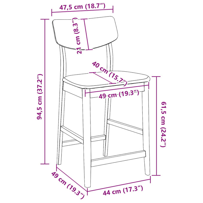 Scaune de dining 2 pcs Alb 48 x 49 x 95 cm - WALTI WALTI