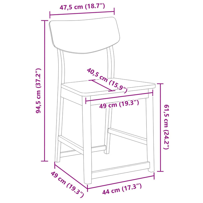 Scaune de dining 2 pcs Alb 48 x 49 x 95 cm - WALTI WALTI