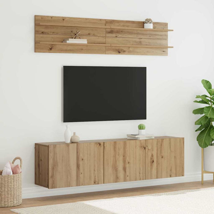Unități TV Pe perete 6 pcs stejar artizanal Lemn compozit - WALTI WALTI