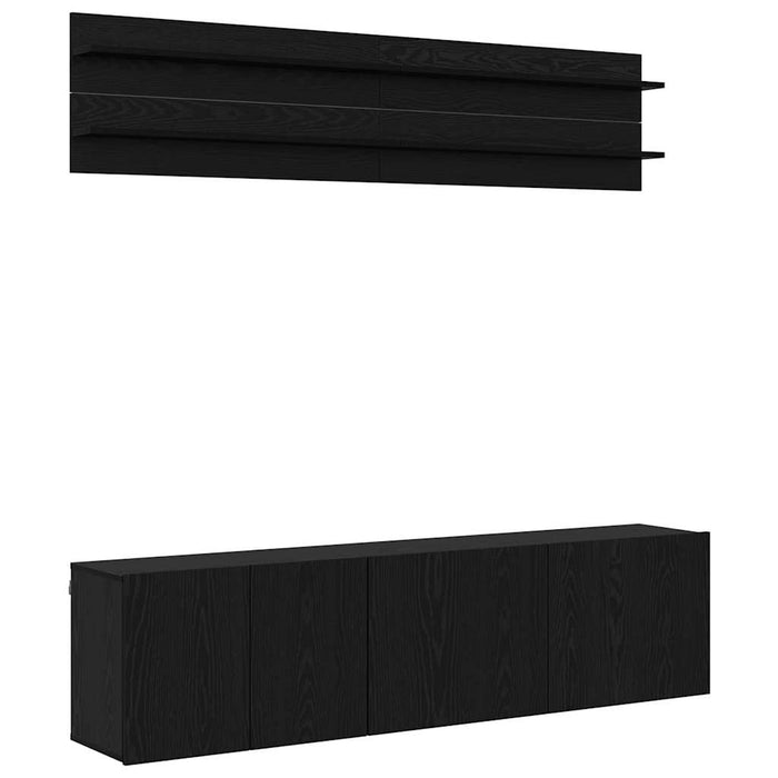 Unități TV Pe perete 6 pcs Stejar negru Lemn compozit - WALTI WALTI