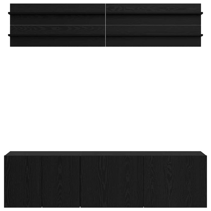 Unități TV Pe perete 6 pcs Stejar negru Lemn compozit - WALTI WALTI