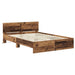 Cadru de pat cu headboard Lemn Vechi 135 x 190 cm Lemn compozit - WALTI WALTI