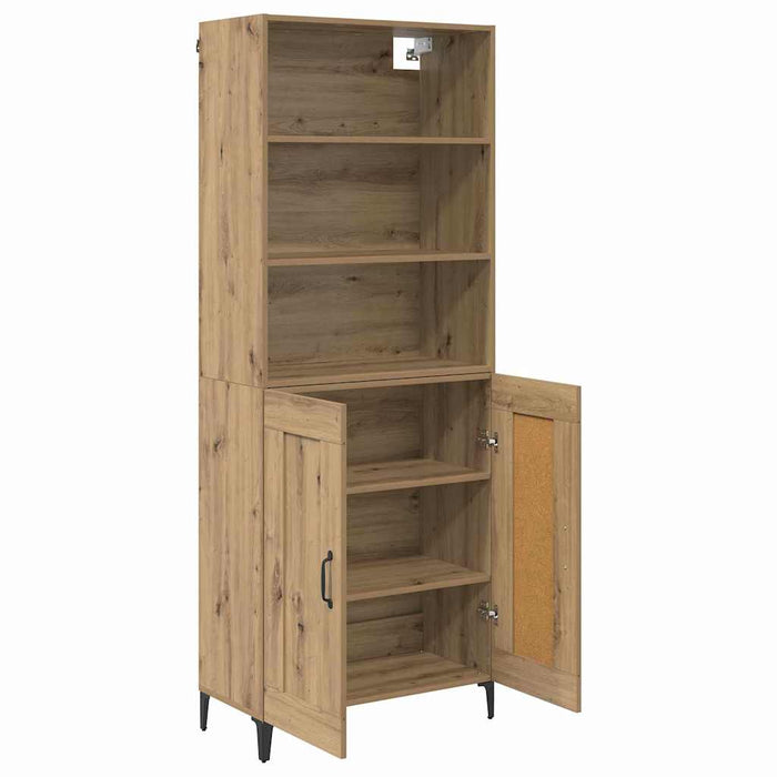 Bufet Pe perete 2 pcs stejar artizanal Lemn compozit - WALTI WALTI