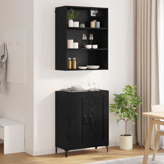 Bufet Pe perete 2 pcs Stejar negru Lemn compozit - WALTI WALTI