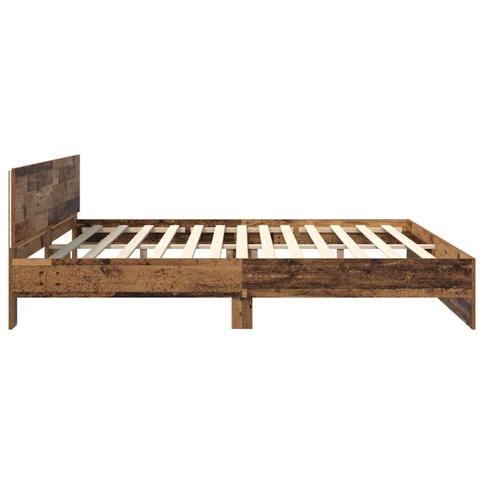 Cadru de pat cu headboard Lemn Vechi 180 x 200 cm Lemn compozit - WALTI WALTI