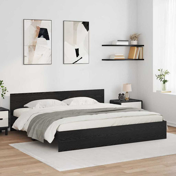 Cadru de pat Stejar Negru 180 x 200 cm Lemn compozit - WALTI WALTI