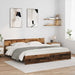 Cadru de pat cu headboard Lemn Vechi 200 x 200 cm Lemn compozit - WALTI WALTI
