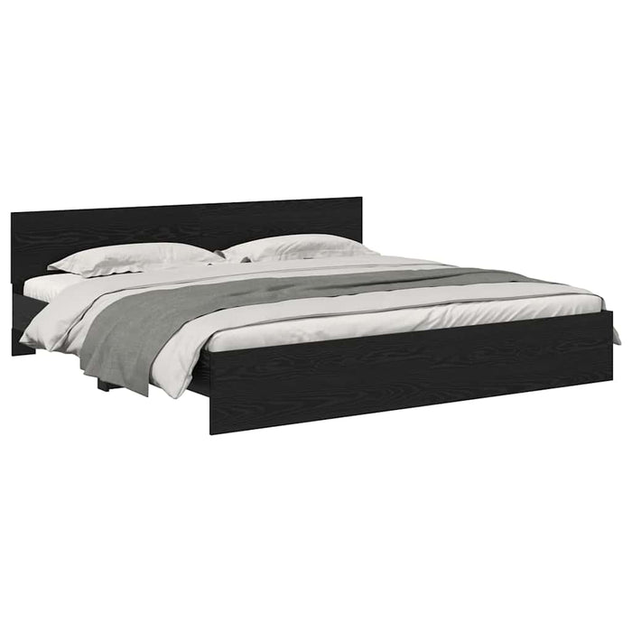 Cadru de pat Stejar Negru 200 x 200 cm Lemn compozit - WALTI WALTI