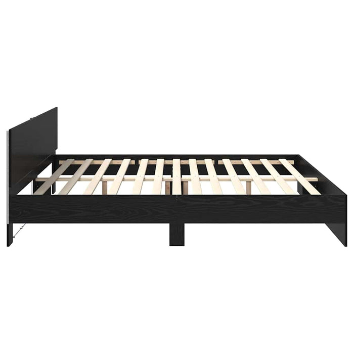 Cadru de pat Stejar Negru 200 x 200 cm Lemn compozit - WALTI WALTI