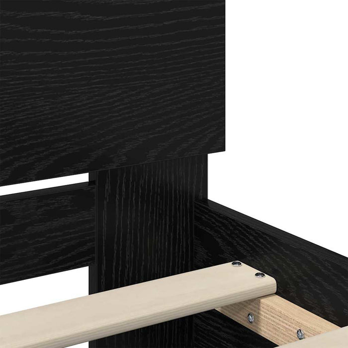 Cadru de pat Stejar Negru 150 x 200 cm Lemn compozit - WALTI WALTI
