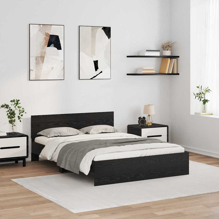Cadru de pat Stejar Negru 150 x 200 cm Lemn compozit - WALTI WALTI