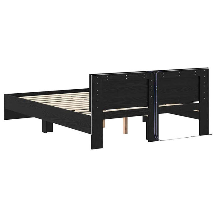 Cadru de pat Stejar Negru 150 x 200 cm Lemn compozit - WALTI WALTI
