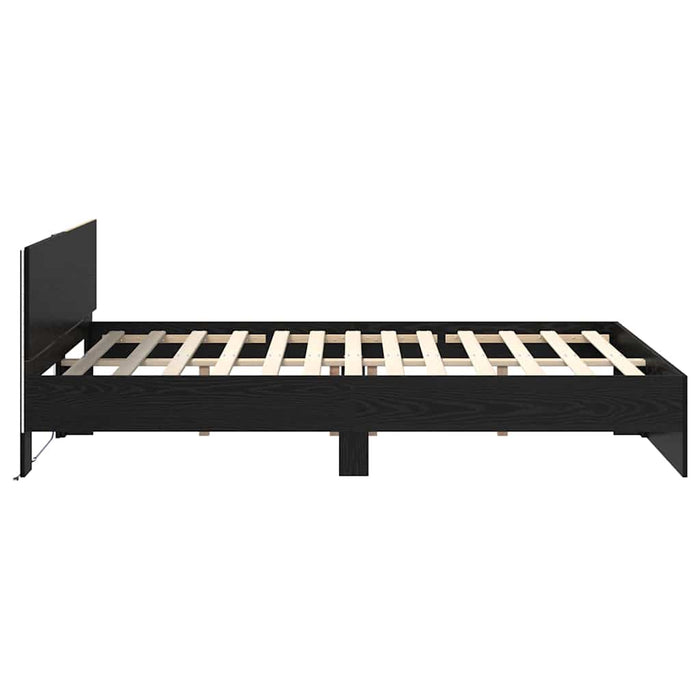 Cadru de pat Stejar Negru 150 x 200 cm Lemn compozit - WALTI WALTI