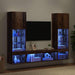 Unități TV de perete cu LED 5 pcs Lemn vechi 40,5 x 30 x 102 cm - WALTI WALTI