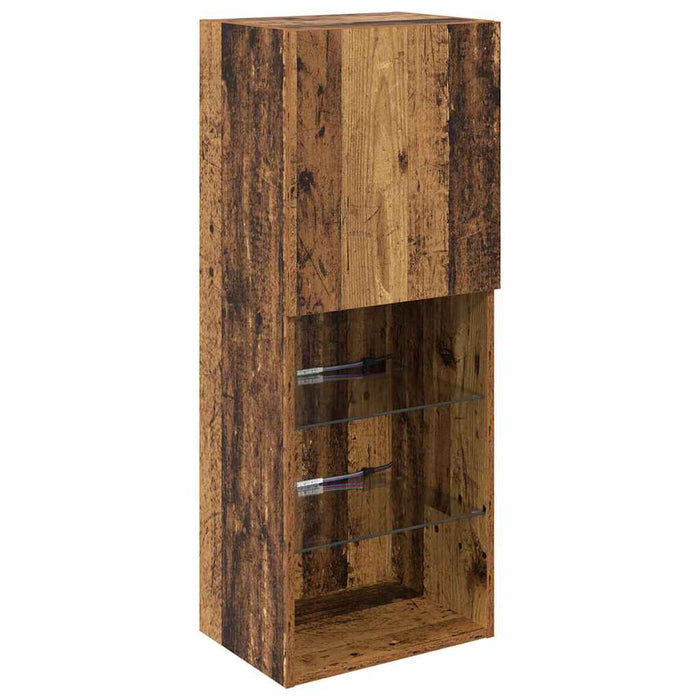 Unități TV de perete cu LED 5 pcs Lemn vechi 40,5 x 30 x 102 cm - WALTI WALTI