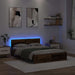 Cadru de pat cu headboard Lemn Vechi 160 x 200 cm Lemn compozit - WALTI WALTI