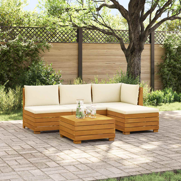 Set de canapele de exterior 5 Bucată Maro Lemn Solid de Acacia - WALTI WALTI
