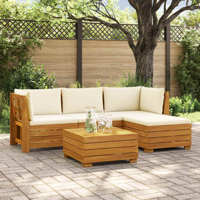 Set de canapele de exterior 5 Bucată Maro Lemn Solid de Acacia - WALTI WALTI