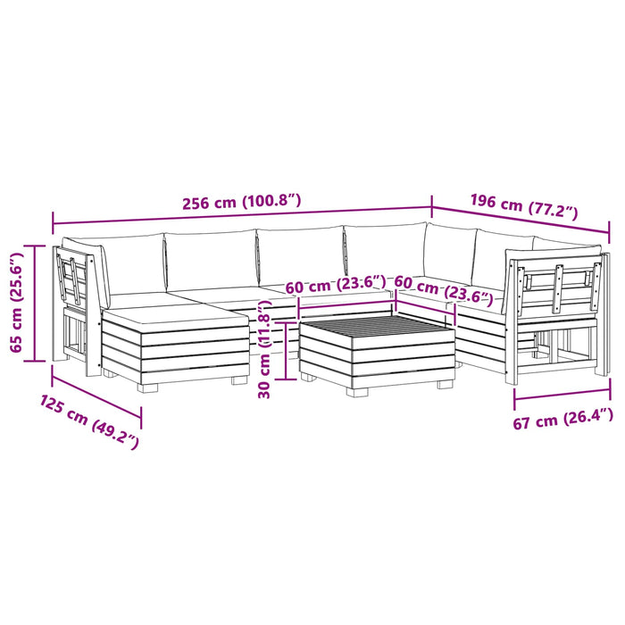 Set de canapele de exterior 8 Bucată Maro Lemn Solid de Acacia - WALTI WALTI