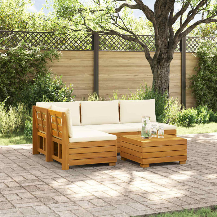Set de canapele de exterior 5 Bucată Maro Lemn Solid de Acacia - WALTI WALTI
