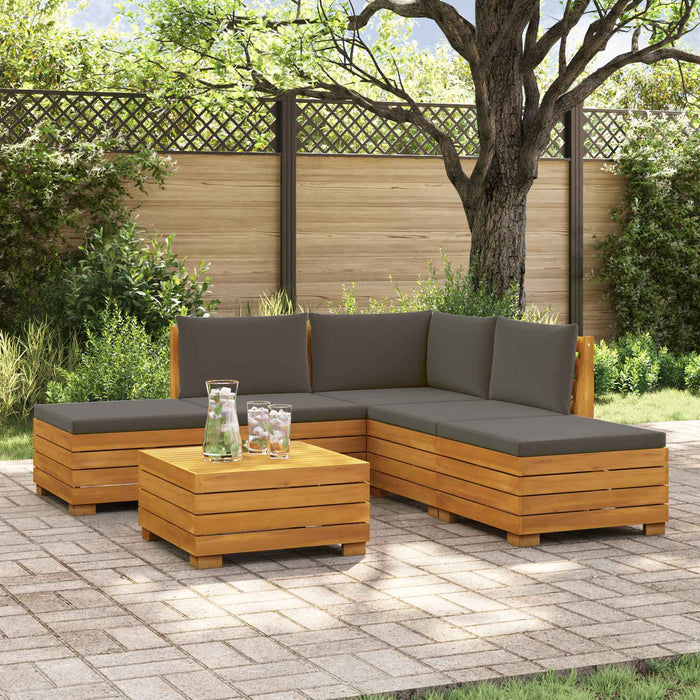 Set de canapele de exterior 6 Bucată Maro Lemn Solid de Acacia - WALTI WALTI