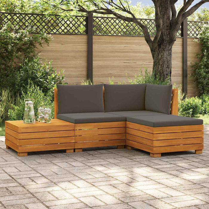 Set de canapele de exterior 4 Bucată Maro Lemn Solid de Acacia - WALTI WALTI