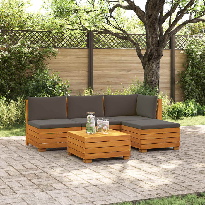 Set de canapele de exterior 5 Bucată Maro Lemn Solid de Acacia - WALTI WALTI