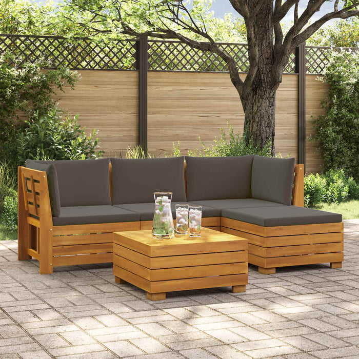 Set de canapele de exterior 5 Bucată Maro Lemn Solid de Acacia - WALTI WALTI
