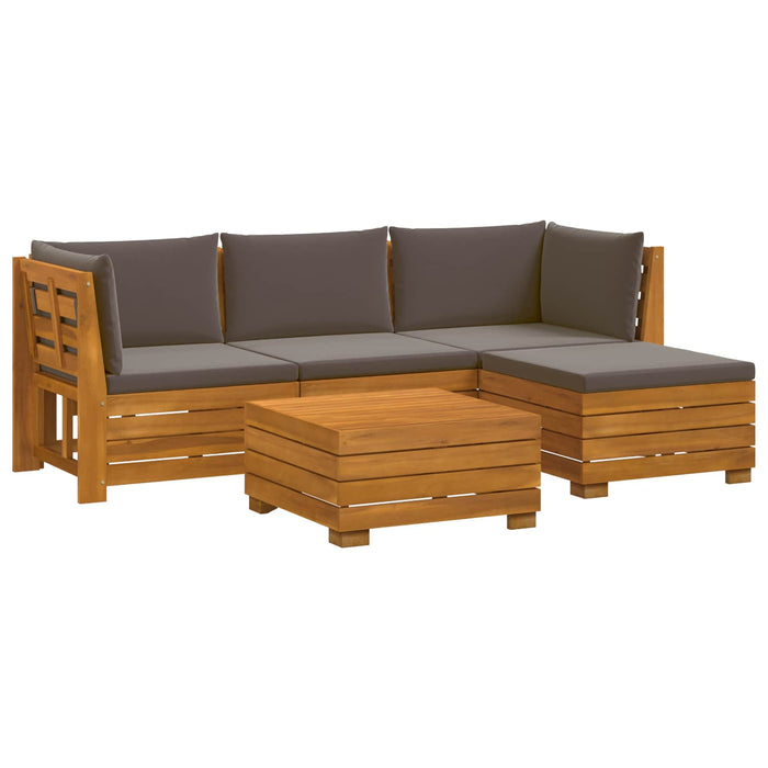 Set de canapele de exterior 5 Bucată Maro Lemn Solid de Acacia - WALTI WALTI