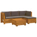 Set de canapele de exterior 5 Bucată Maro Lemn Solid de Acacia - WALTI WALTI