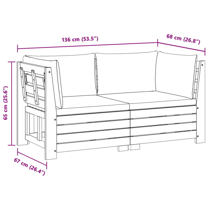 Set de canapele de exterior 2 Bucată Maro Lemn Solid de Acacia - WALTI WALTI